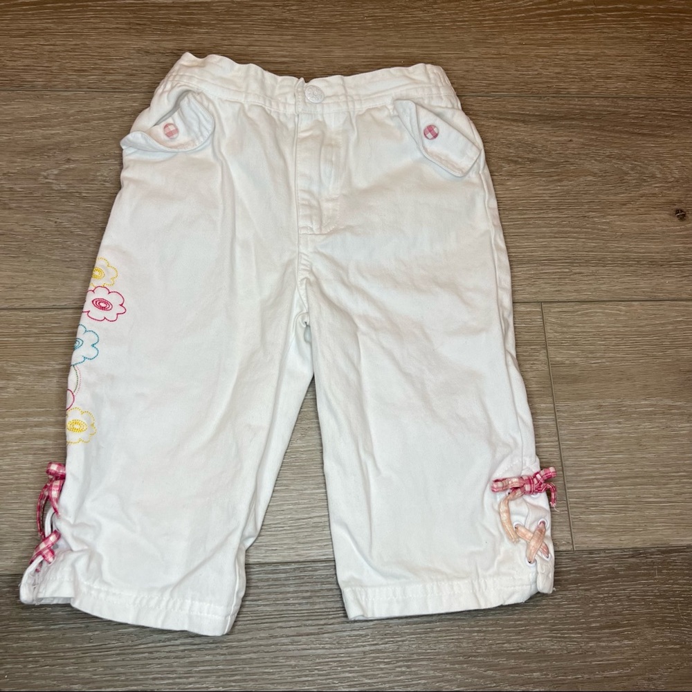 White Flower Pants Size 4T